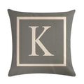 Axyaa Gray Alphabet Decorative Pillow Cover 45x45cm