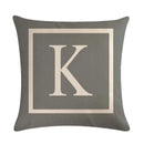 Axyaa Gray Alphabet Decorative Pillow Cover 45x45cm