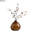 Axyaa Brown Glass Vase for Hydroponics Plants, Table Decoration, Room Aesthetic