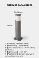 Axyaa Terrazzo Column Head Lamp Outdoor Waterproof Garden E27 Indoor Lights
