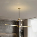 Axyaa Gold Black Geometric Pendant Lamp LED Chandelier for Living Bedroom Decoration