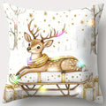 Axyaa Christmas LED Luminous Pillowcase with Snowman Santa Reindeer Pattern