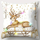 Axyaa Christmas LED Luminous Pillowcase with Snowman Santa Reindeer Pattern