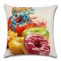 Axyaa Donuts Cushion Cover 45X45CM - Decorative Cotton Linen Pillow Case