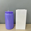 Axyaa Colorful Lid Plastic Cup with Straws - Replacement for Can Shaped Iced Coffee Juice Mug