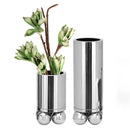 Axyaa Silver Cylinder Vase | Geometric Sphere Flower Arrangement Holder