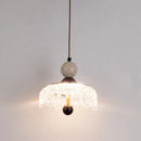 Axyaa Walnut Wood Grain Pendant Light - Antique Style Single Head Hanging Line Light
