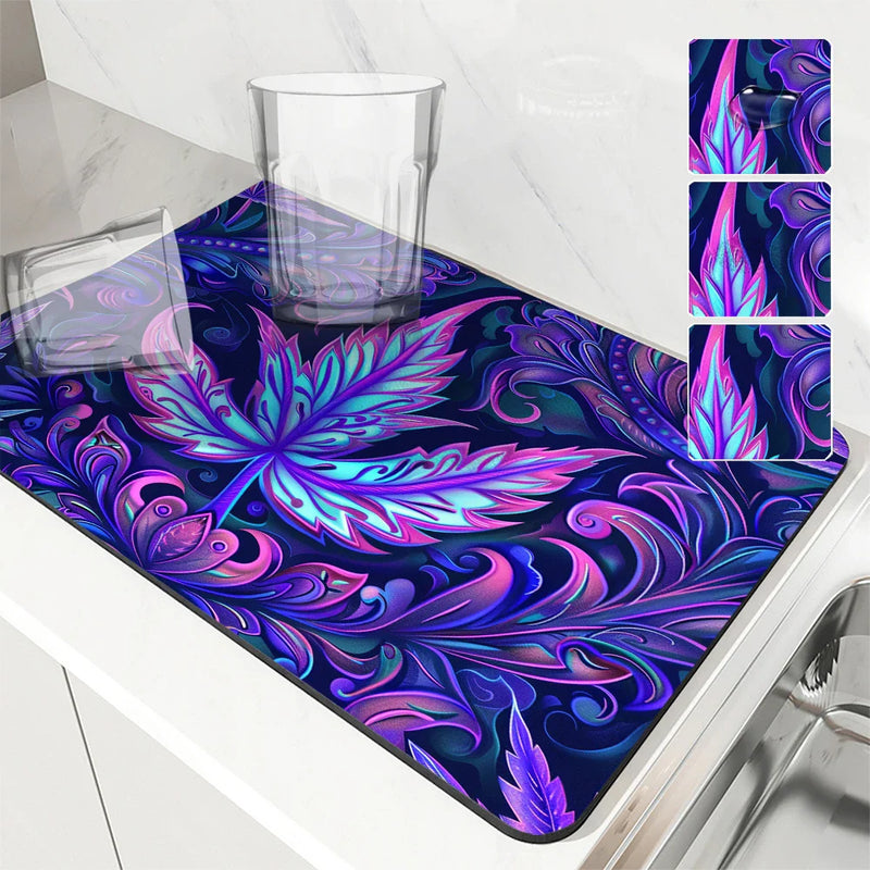 Axyaa 3D Coffee Mat: Quick Dry Kitchen Drying Mat & Bathroom Drain Pad