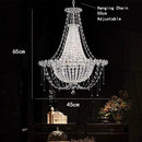 Axyaa French Villa Crystal Chandelier - Elegant Indoor Staircase Suspension Light