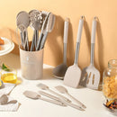 Axyaa 15Pcs Silicone Kitchen Utensil Set with Stainless Steel Handle & Storage Bucket