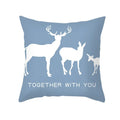 Axyaa Reindeer Print Cushion Cover: Nordic Modern Geometric Design for Home Sofa.
