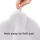 Axyaa Pink Rabbit Shaggy Faux Fur Rug for Girls' Room Décor