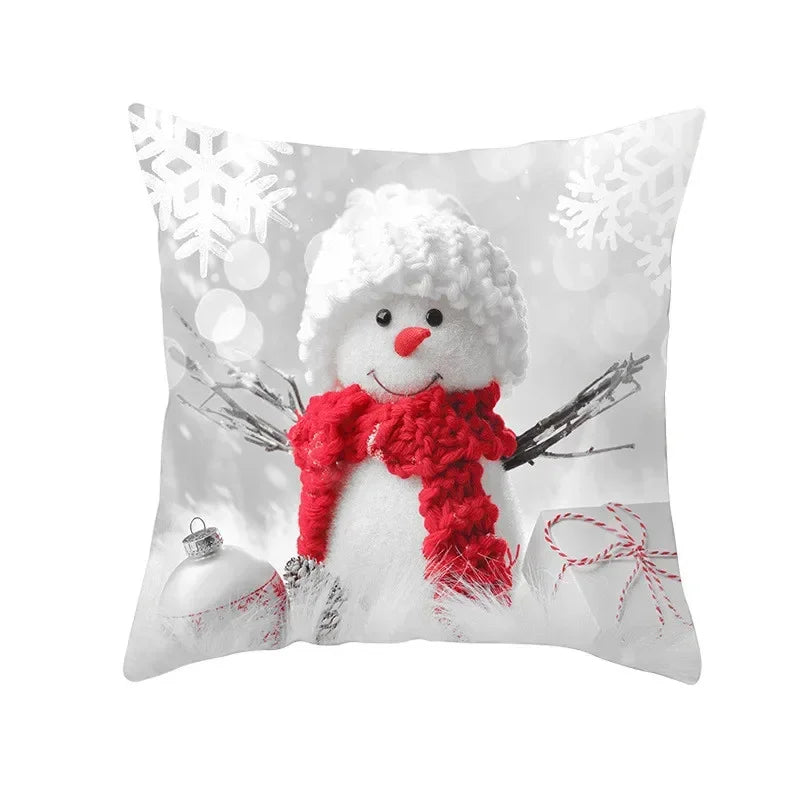 Snowman Pillow Cover Winter Home Decor Cushion Covers by Axyaa