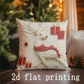 Axyaa Christmas Snowman Deer Pillow Cover for Sofa, Bedroom, Car - Rectangular Back Cushion