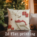 Axyaa Christmas Snowman Deer Pillow Cover for Sofa, Bedroom, Car - Rectangular Back Cushion
