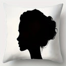 Axyaa Black Head Pillowcase Set, 17.7" x 17.7", Sofa Decor, Single-Sided Print