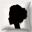 Axyaa Black Head Pillowcase Set for Home Sofa Decoration, 17.7" * 17.7", Single-Sided Print