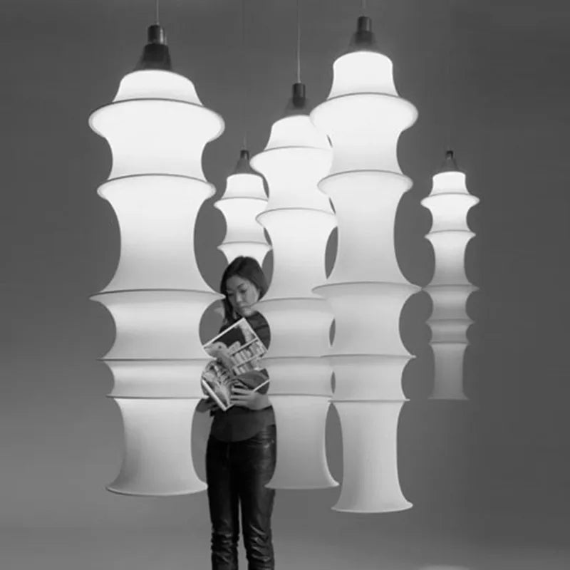 Axyaa Falkland Pendant Lamp: Minimalist Fabric Suspension Light