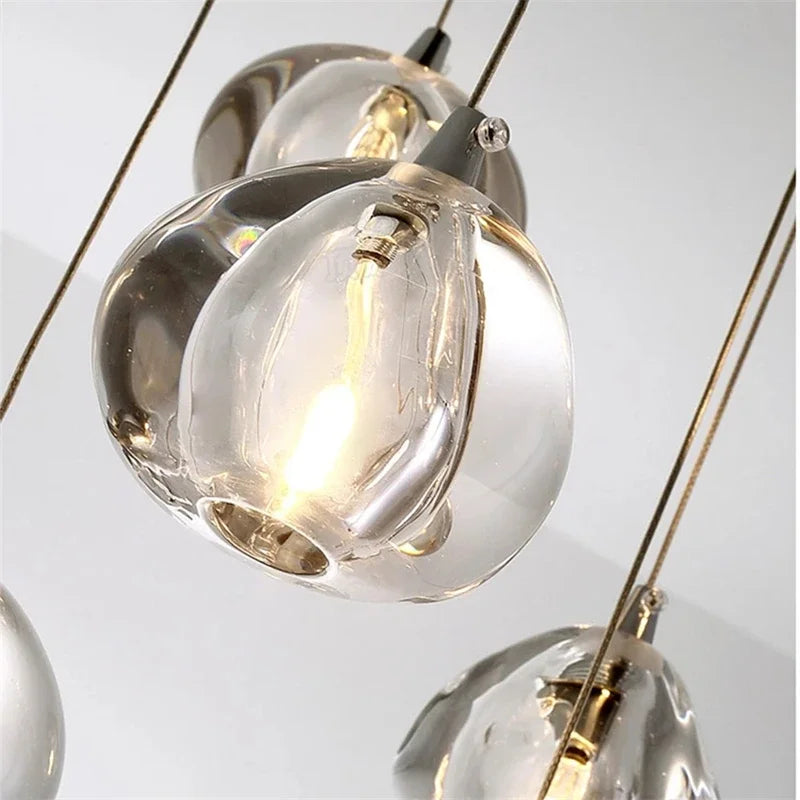 Axyaa Crystal LED Chandelier: Modern Luxury Ball Hanging Lamp