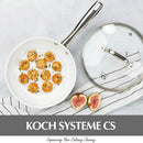 Axyaa CS 8/12" Stainless Steel Frying Pan with Lid, Non-Stick Ceramic Coating