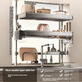Axyaa Over Sink Dish Drying Rack & Organizer Shelf - Adjustable Multifunctional Storage