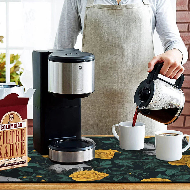 Axyaa Absorbent Anti-slip Coffee Dish Mat | Quick Dry Draining Pad for Kitchen/Bathroom