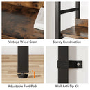 Axyaa 5-Tier Industrial Bookshelf, Double Wide Freestanding Bookcase, 71”H x 47”W Storage Shelf