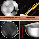 Axyaa Stainless Steel Honeycomb Wok Non-stick Pan for Induction Cookware