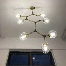 Axyaa Black Gold Molecular Chandelier Light, Big Size Stair Chandeliers
