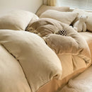 Axyaa Flannel Fleece Bedding Set: Duvet Cover, Pillowcase, Sheet - Queen/Single Size