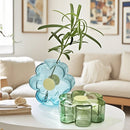Axyaa Glass Hydroponic Flower Vase - Transparent Table Decor