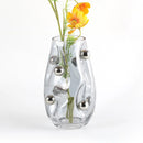 Axyaa Geometric Silver Sphere Glass Vase for Home Decoration and Plant Display