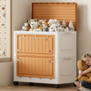 Axyaa Foldable Storage Bin with Wheels - Large Capacity Transparent Organizer for Clothes & Toys