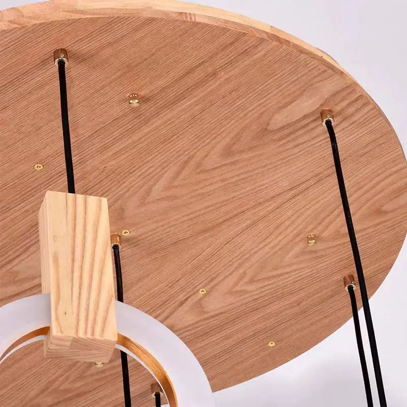 Axyaa Wooden LED Chandelier Ceiling Light for Staircase, Living Room, Dining Room
