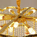 Axyaa Gold Crystal Chandelier for High Ceiling Villa Décor