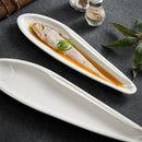 Axyaa White Ceramic Fish Plate for Restaurant and Molecular Cuisine