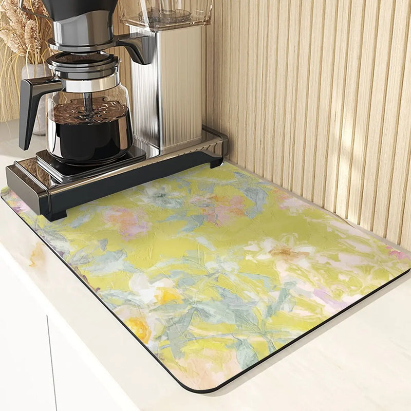 Floral Pattern Kitchen Coasters Set by Axyaa