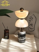 Axyaa Marble Table Lamp: Modern LED Desk Light for Home, Hotel, Study & Office