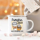 Axyaa Pumpkin Spice Enamel Mug - Festive Fall Home Decor & Gifts