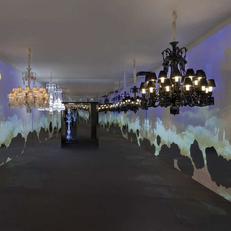 Axyaa Black Crystal Chandelier: Luxurious Lighting for Villa, Hotel, Living Room, Dining Room