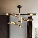 Axyaa Sputnik Glass & Iron Chandelier: Elegant Nordic E14 Lighting for Dining, Bedroom & Kitchen