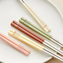 Axyaa Stainless Steel Non Slip Chopsticks - Portable & Cute Sushi Stick
