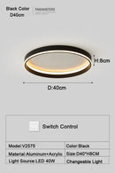 Axyaa Nordic LED Ceiling Lamp - Minimalist Black White Lighting