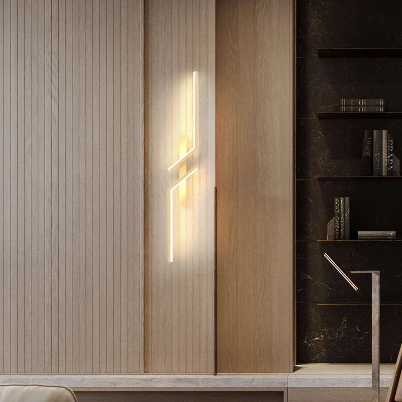 Axyaa Gold Minimalist Led Wall Sconce for Bedroom Living Room TV Sofa Background