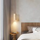Axyaa Yellow Cave Stone Pendant Light: Wabi Sabi Style Tube Lamp