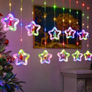 Axyaa Christmas LED Star Curtain Lights: Festive Room & Garden Atmosphere Lighting