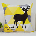 Axyaa Black Yellow Alphabet Letter Cushion Cover - Square Polyester Pillow Case