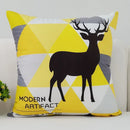 Axyaa Black Yellow Alphabet Letter Cushion Cover - Square Polyester Pillow Case