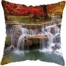 Axyaa Moonlit Waterfall Mountain Landscape Pillow Covers