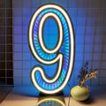 Axyaa Starry Sky Tunnel Neon Numbers Sign - Double-Sided 3D Lights